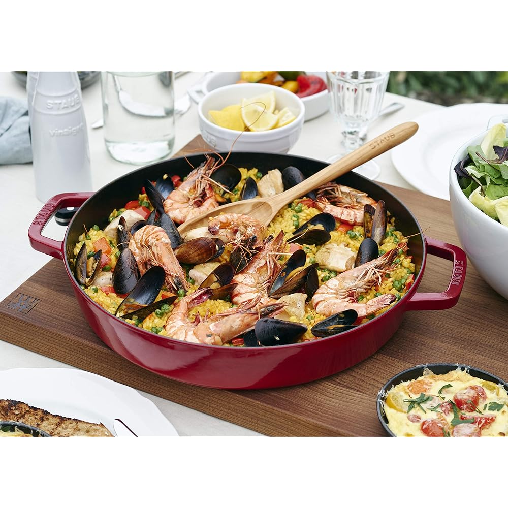staub "Double Handle Frying Pan Cherry 20cm" Skillet Both Hands Cast Enamel IH Compatible [Authorized Japanese Product] Double Handle Frying Pan 40511-661
