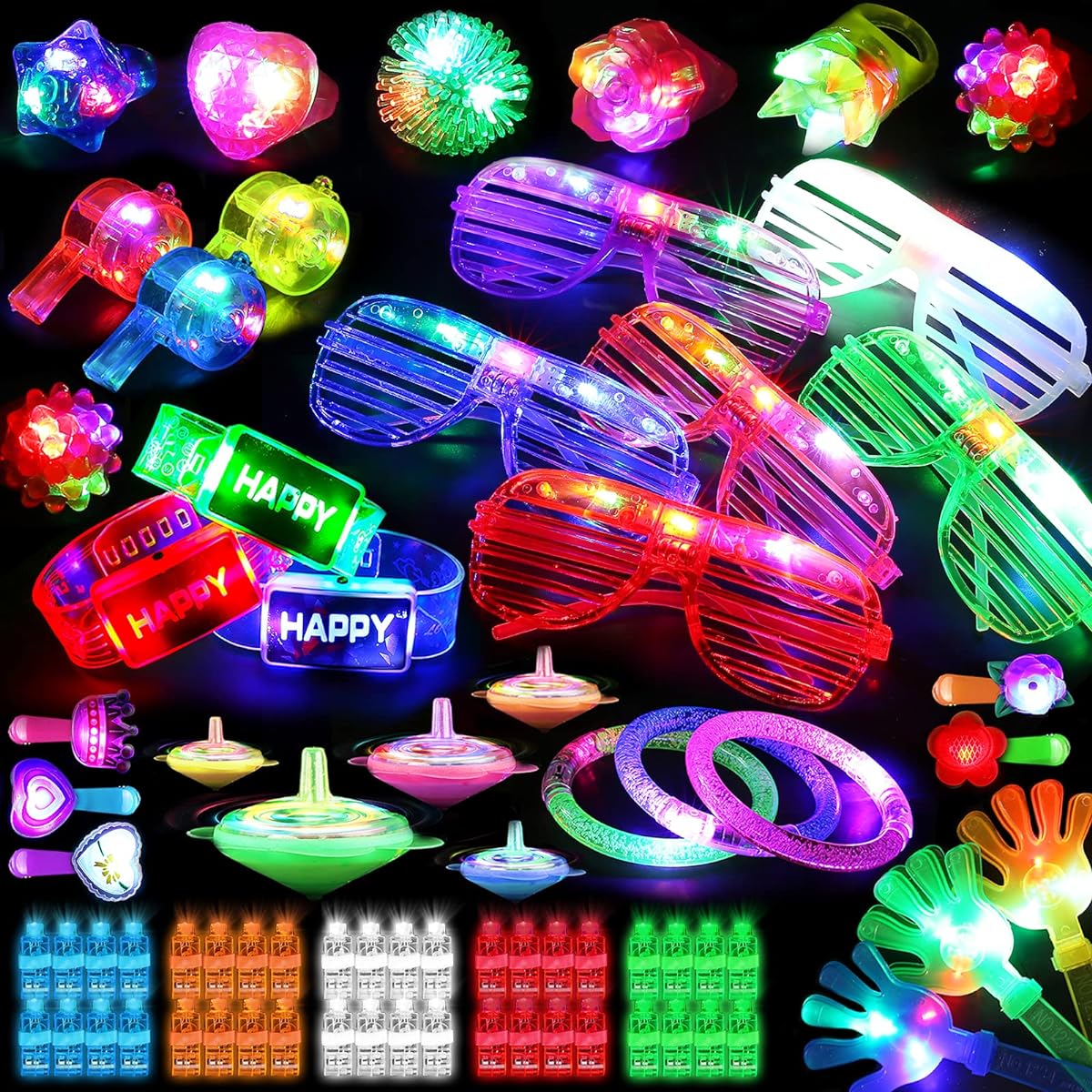82pcs Light Up Toys Party Favors Glow in the Dark