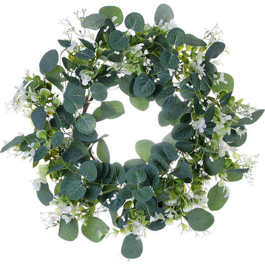 VioletEverGarden Green Eucalyptus Wreath 15 inch Greenery Wreath for Entrance/Spring/Summer Wreath for Home Decoration and Celebrations