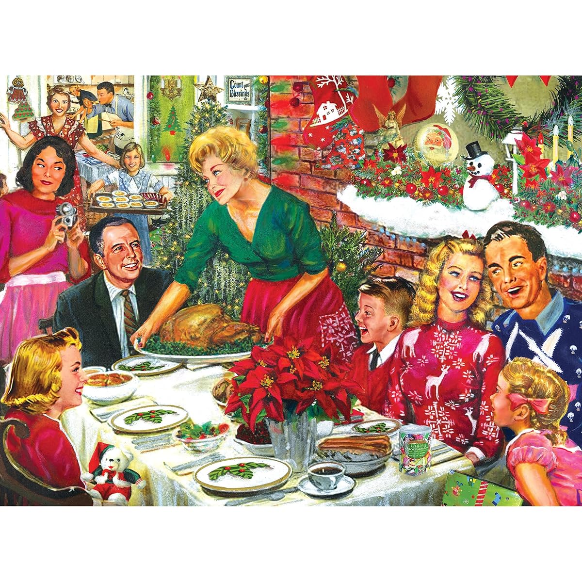 Cra-Z-Art - RoseArt - Back to the Past - Christmas Dinner - 750 Piece Jigsaw Puzzle