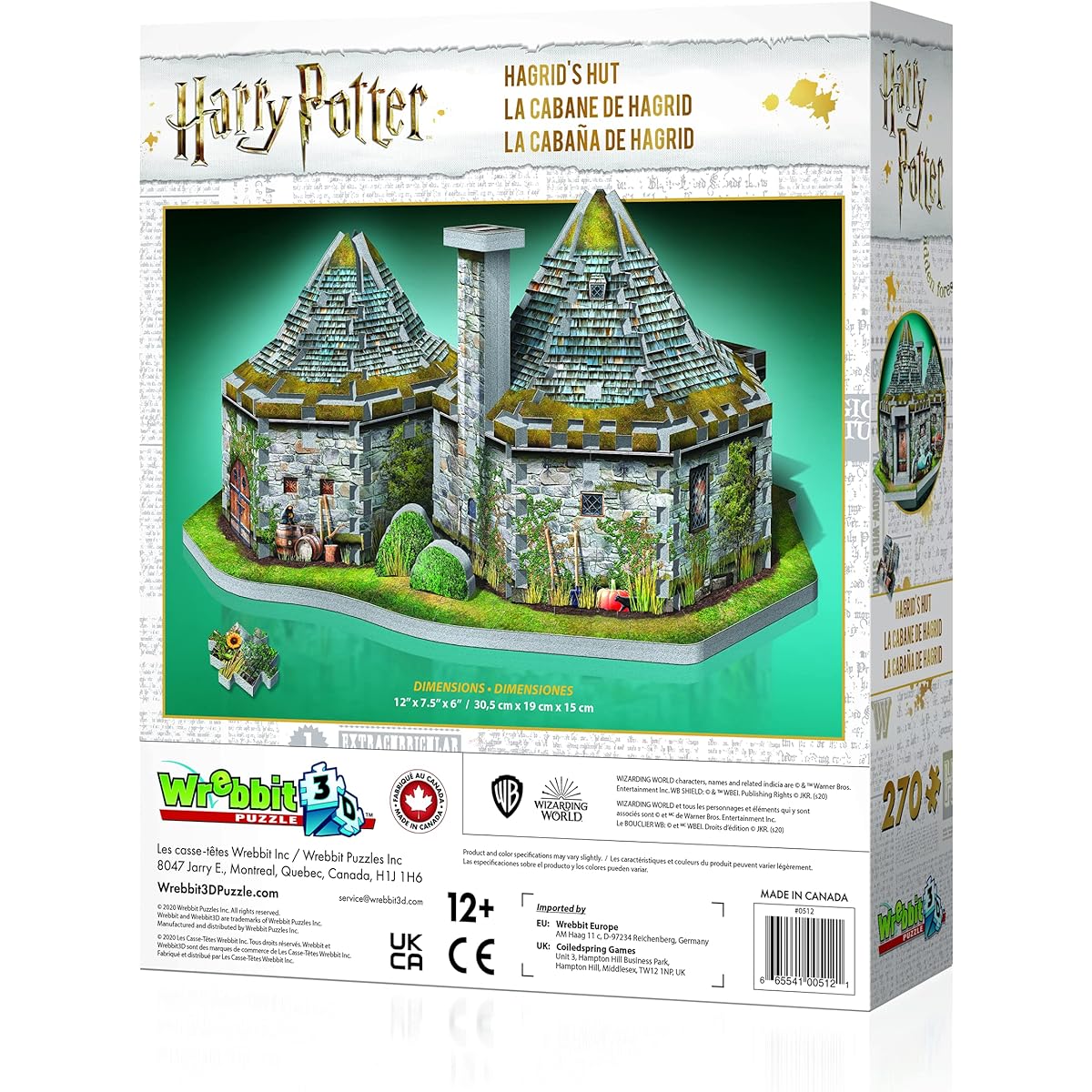 Hagrid's Hut - Harry Potter. 3D PUZZLE (270 pieces)