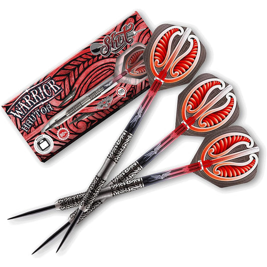 Shot! Darts Warrior Hautoa Steel Tip Dart Set Center Weight 80% Tungsten Barrel