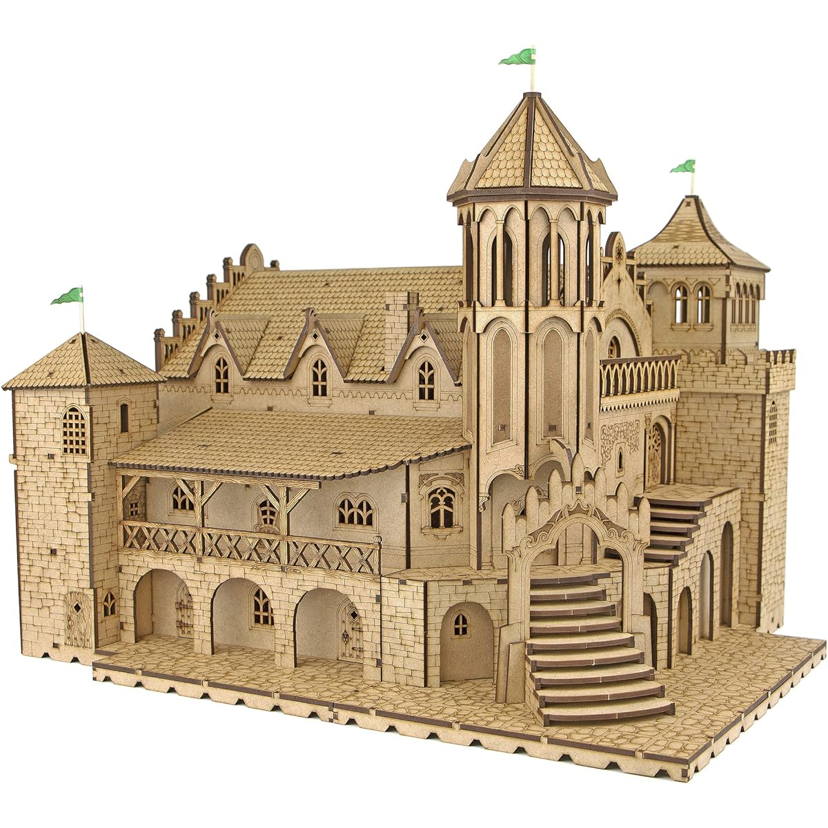TowerRex King's Castle Palace D&D Terrain - DND Accessories Dungeons & Dragons Pathfinder Warhammer Tabletop Battle Map Grid War Terrain Scenery Kit 28mm 32mm for Miniature Buildings