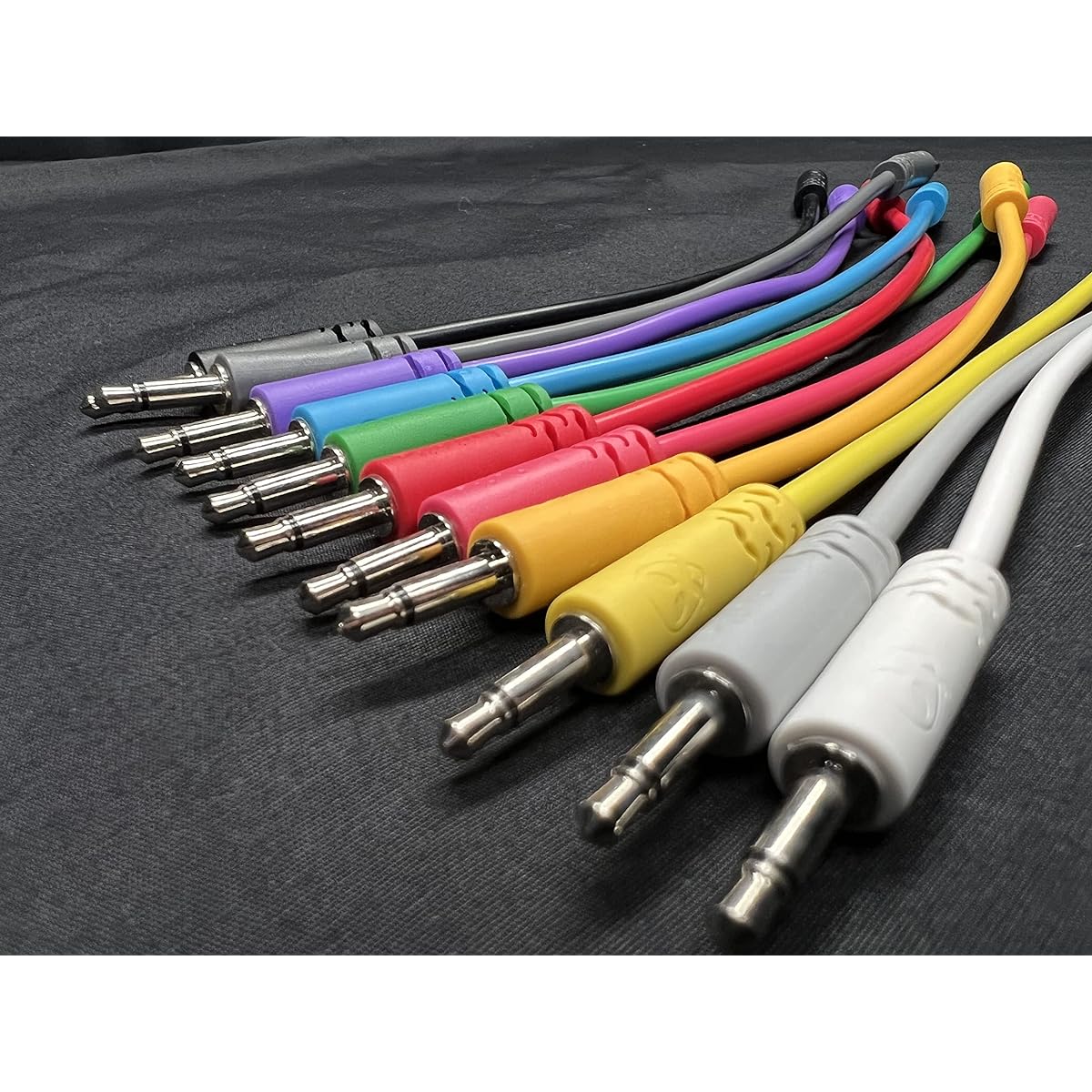 Starving Students Music Supplies Luigis Modular Supplies Spaghetti Eurorack Patch Cables - Set of 5 Black Cables, 36 Pcs (90cm)