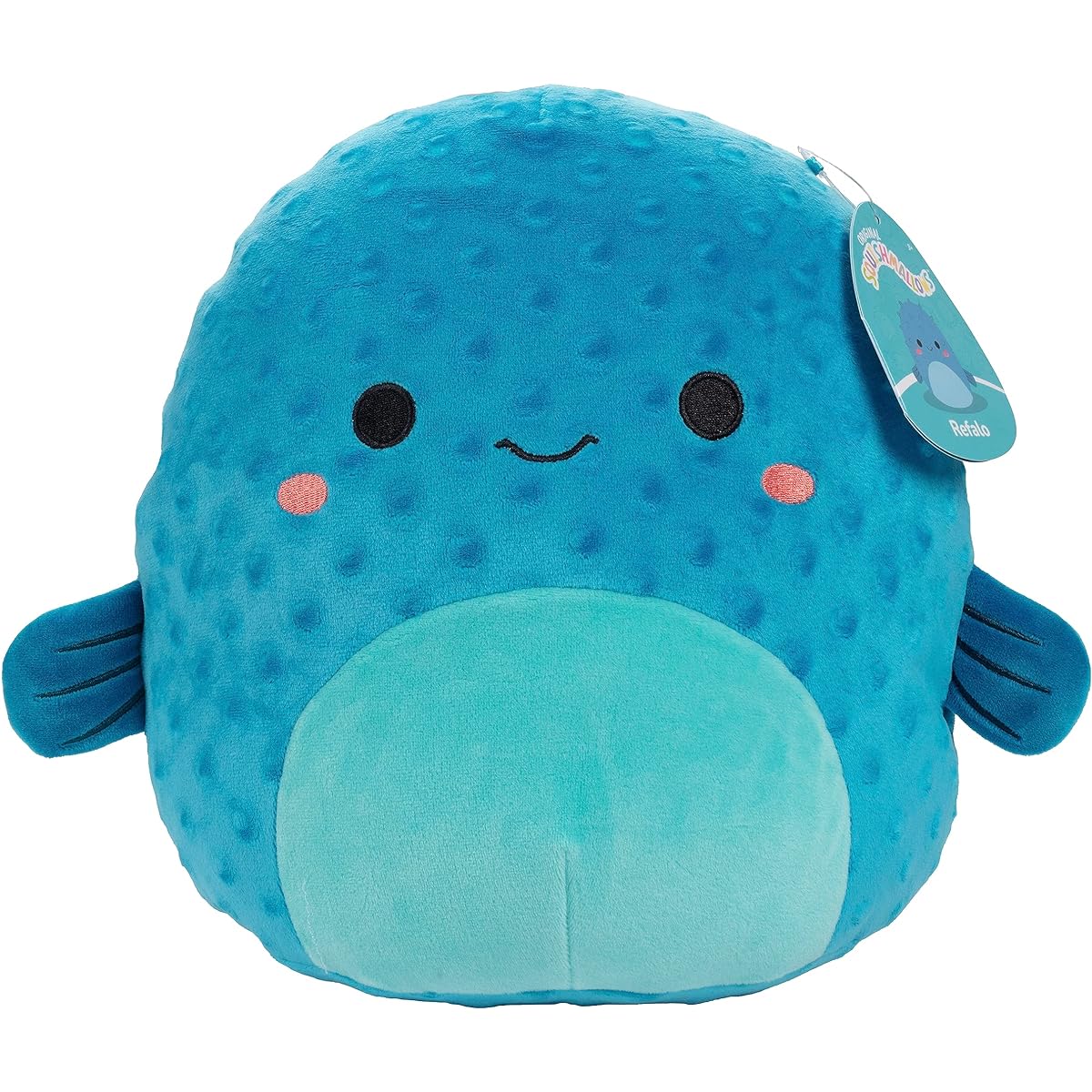 Squishmallows 10" Refalo The Blue Pufferfish - Officially Licensed Kellytoy Plush - Collectible Soft & Squishy Stuffed Animal - Add to Your Team - Great Gift for Kids, Girls, Boys - 10"