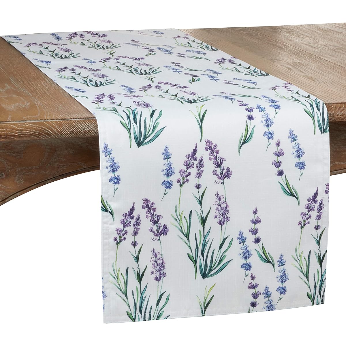 SARO LIFESTYLE Darcy Knit Collection Lavender Design Table Runner 16" x 108"
