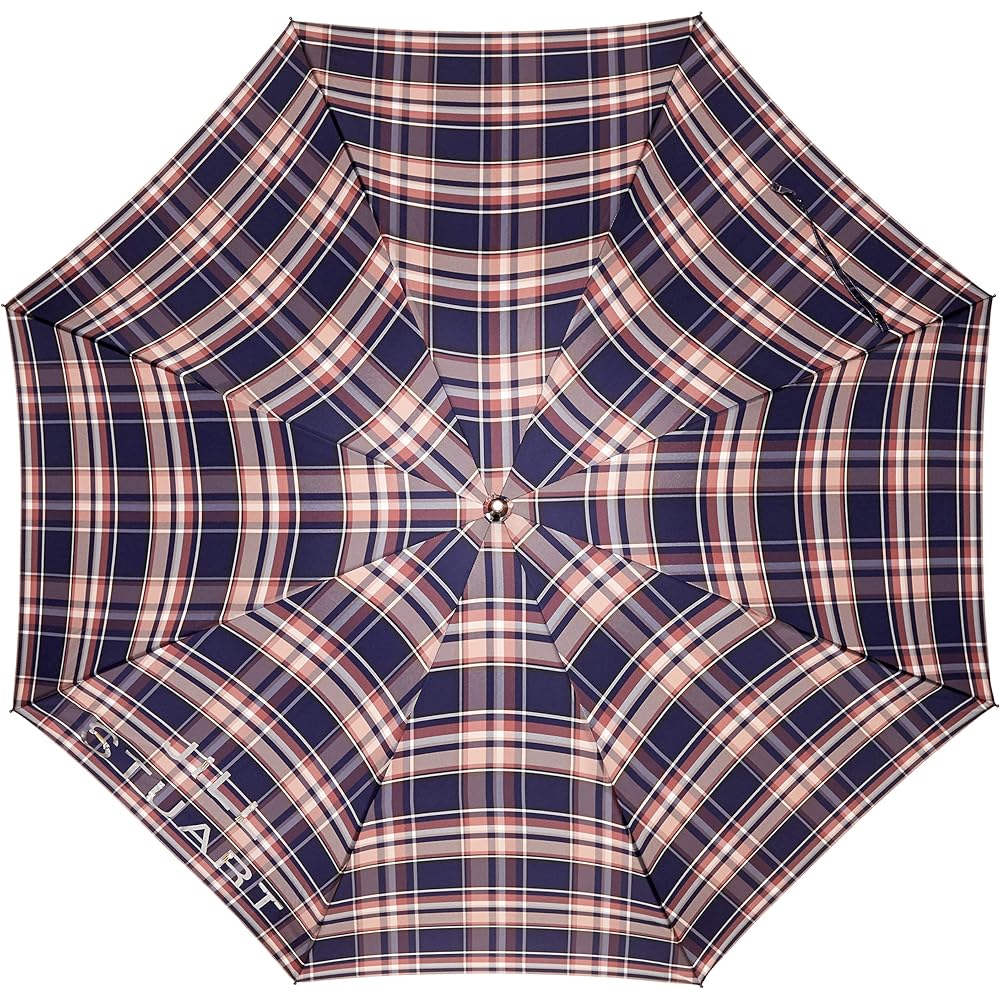 [Jill Stuart] AURORA 1JI 11035-35 Logo Bead Processed Yarn-dyed Checked Long Umbrella Women's Camel Japan Rib 60cm (FREE Size)