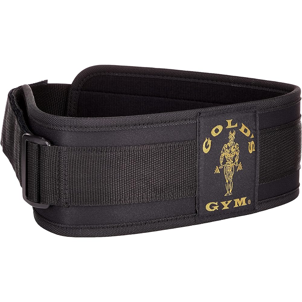 GOLD`S GYM Neoprene Belt G3335 [Beginner to Intermediate] Comes with back pad, lower back and trunk support, squat, bench press, seated rowing, lat pulldown [Gold Gym genuine product, Gold Gym Trainer favorite] Training belt