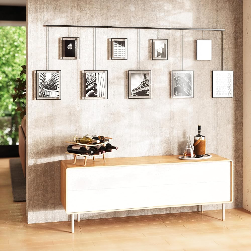 umbra Photo Frame Xzibit Multi Frame Set of 9 Six Cut 2L Version Wall Hanging Photo Frame Hanging Display Stylish Interior Stylish Gift Present Black