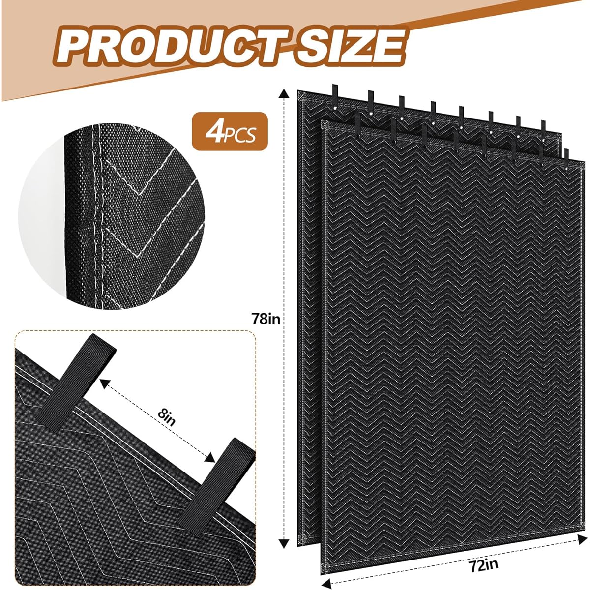 Tudomro Acoustic Blanket Sound Insulation Blanket with Grommets Outdoor Noise Barrier Studio Insulated Acoustic Sheet for Door Acoustic Noise General Indoor or Outdoor Use (72" x 78")