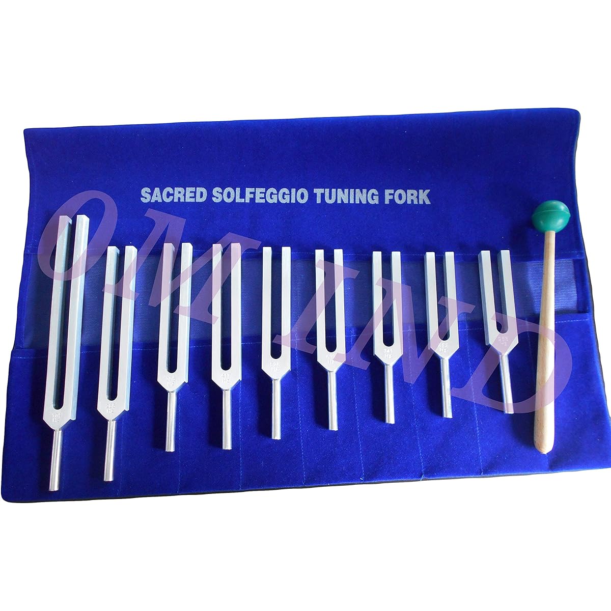Om Industries 9 Sacred Solfeggio Tuning Fork Body Tuner Contains 528DNA for Healing