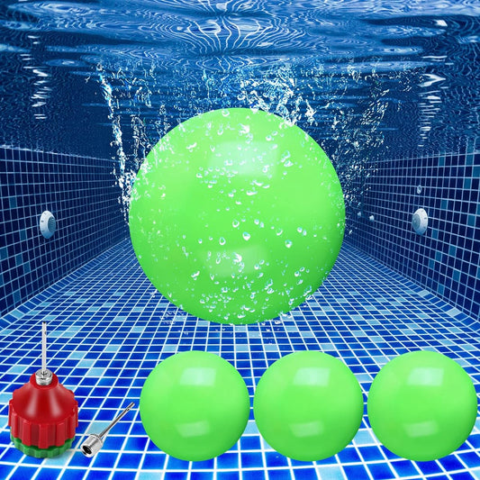 4pcs 9" Waterproof Balls Low Impact Full Body Pool Workout Water Pool Aerobics Equipment Aquatic Fitness Equipment Weighted Balls for Teens Adults Kids Pass Games Sports Exercise
