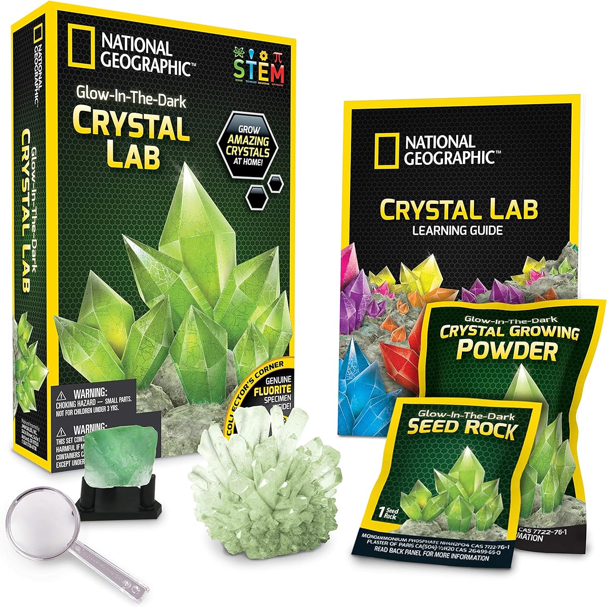 [National Geographic] National Geographic GlowintheDark Crystal Growing Kit 3 Additional Color Choices Available! [Parallel Import]