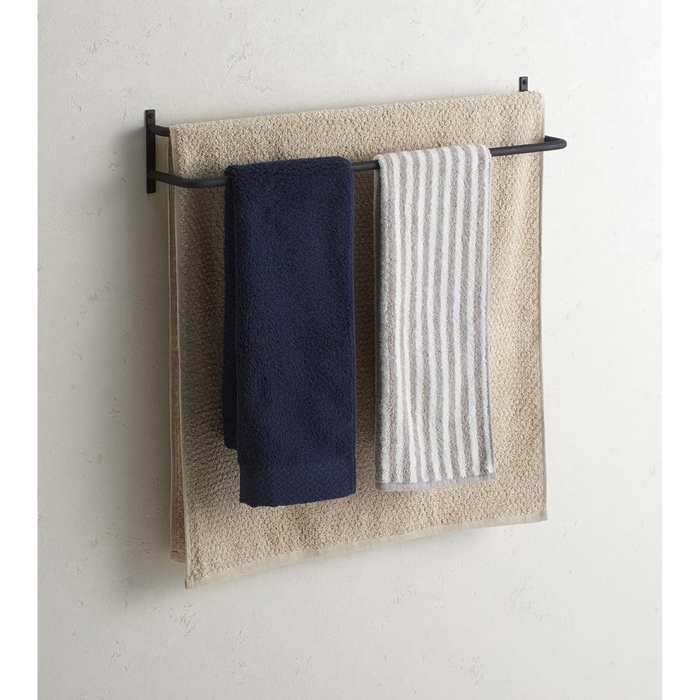 SANEI iron bar two-stage antique style with screws 613mm black W5727-D