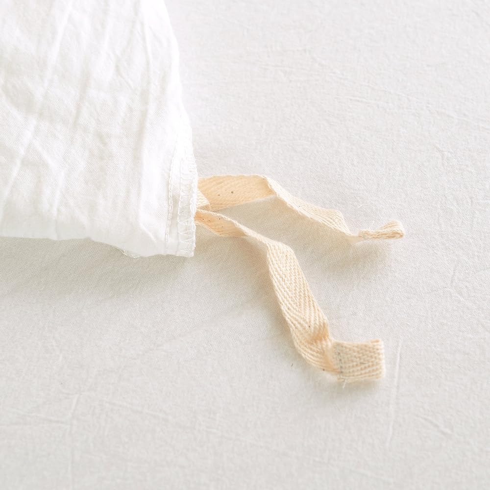 [Queen Duvet Cover Sold Separately] Organic Cotton 210x210cm Hanging Bar 100% Washed Cotton Replacement Duvet Cover Mite Resistant Duvet Cover Off White