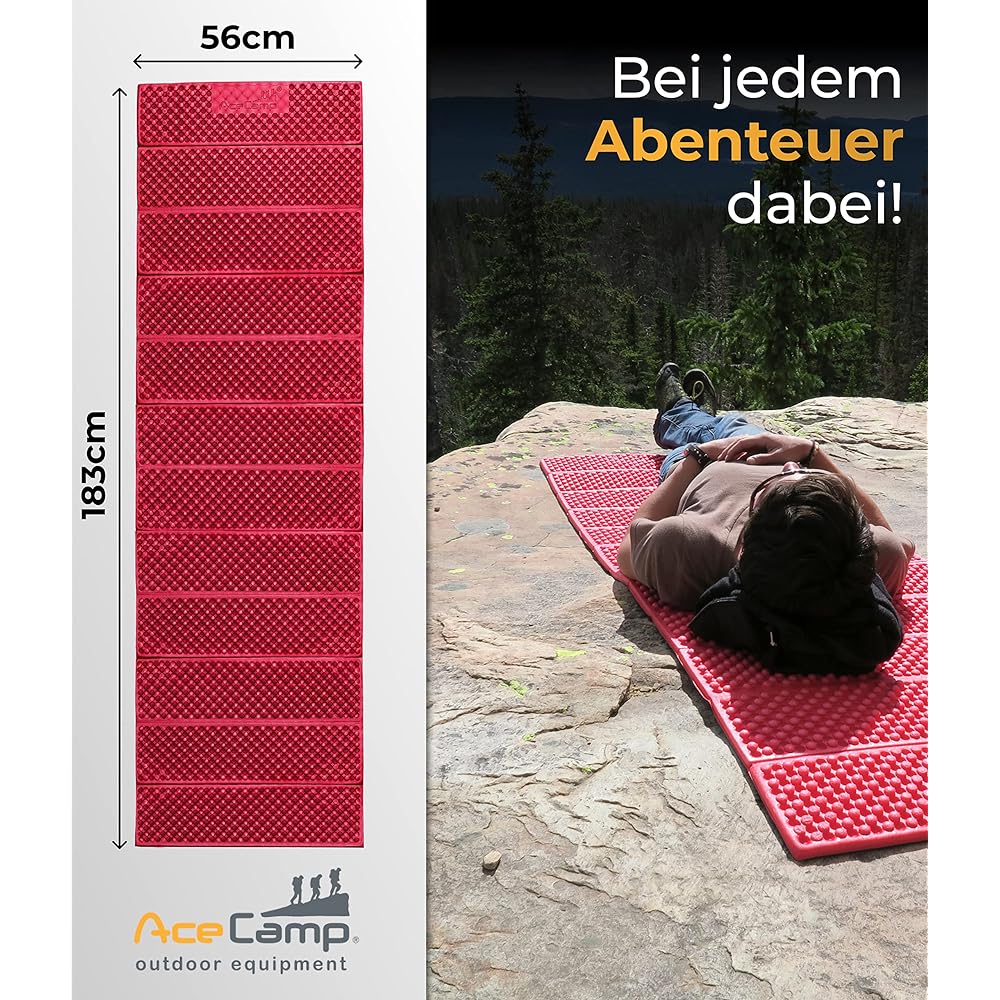 AceCamp Folding Leisure Seat Leisure Mat Folding Pad Mat Portable Lightweight Cushion for Outdoor Camping Indoor Use with Storage Case