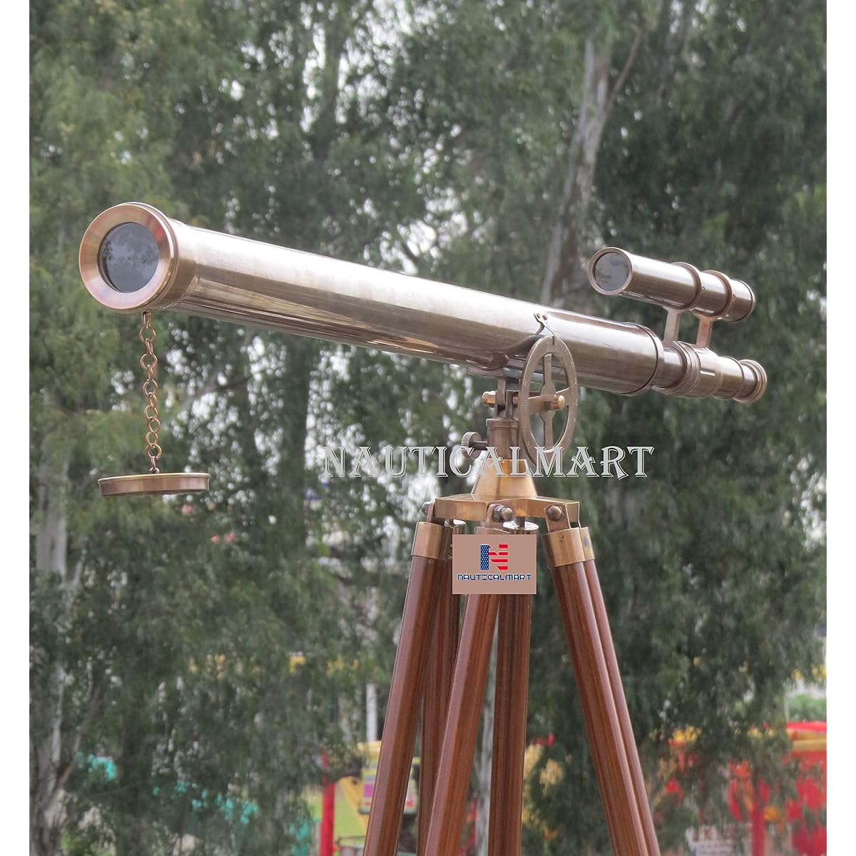 Griffith Floor Standing Astro Telescope, Oil Rubbed Bronze, 64" with Gold Basket