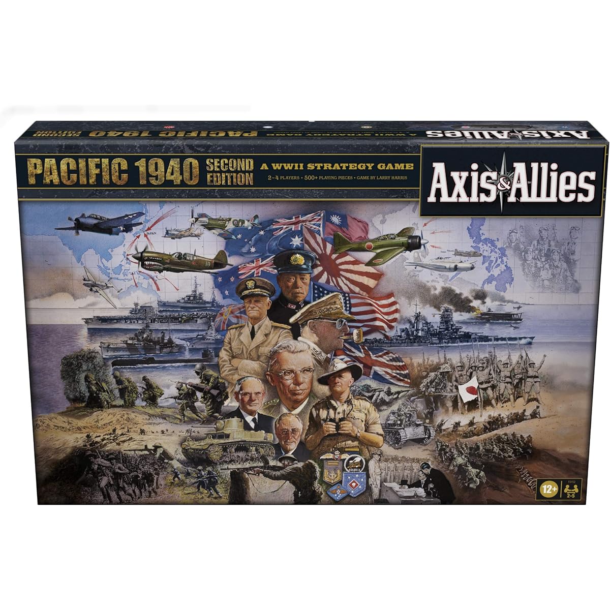 Hasbro Gaming Avalon Hill Axis & Allies Pacific 1940 Second Edition WWII Strategy Board Game, with Extra Large Gameboard, Ages 12 and Up, 2-4 Players, English Version, Brown