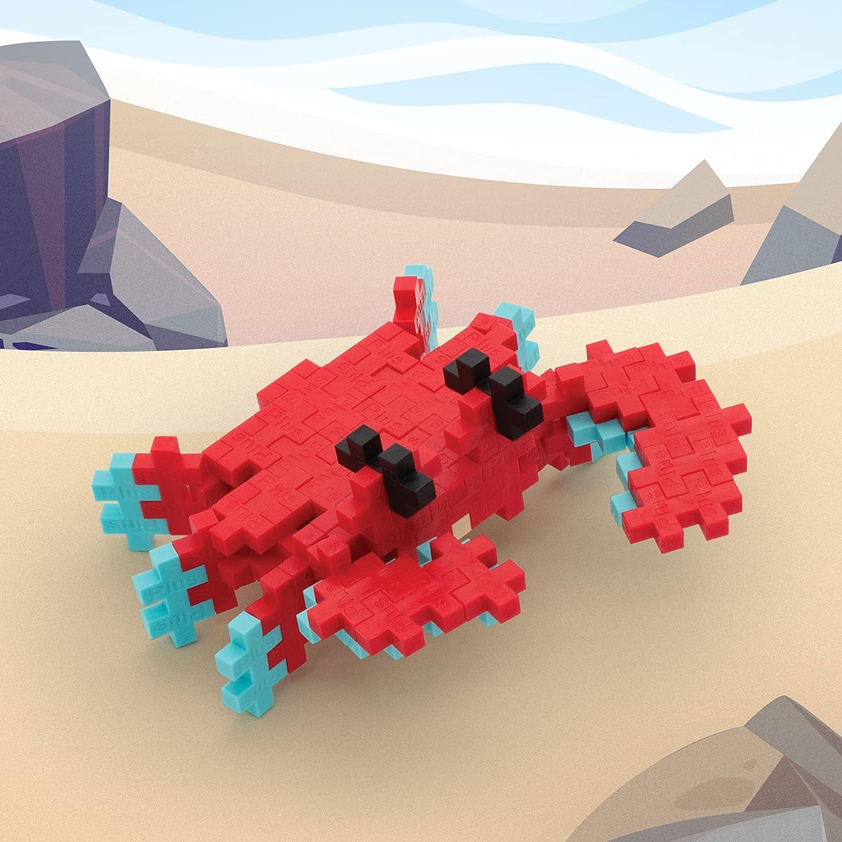 PLUS PLUS - Crab - 70 Piece Construction Stem/Steam Toy Interlocking Mini Puzzle Blocks for Kids Mini Maker Tube