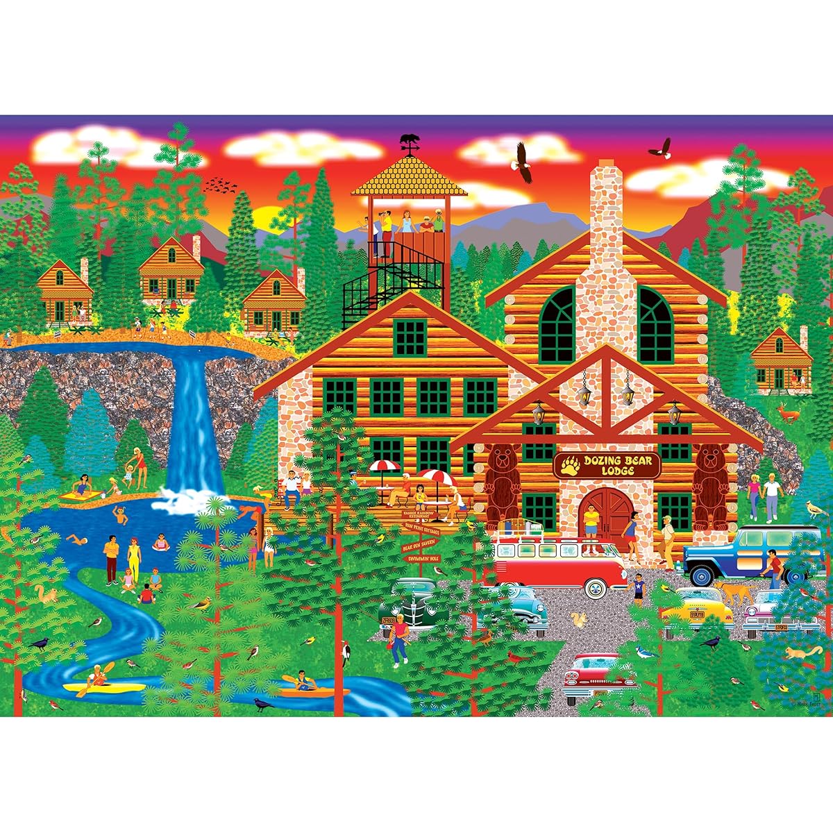 Dozing Bear Lodge by Mark Frost 1000 Piece Puzzle