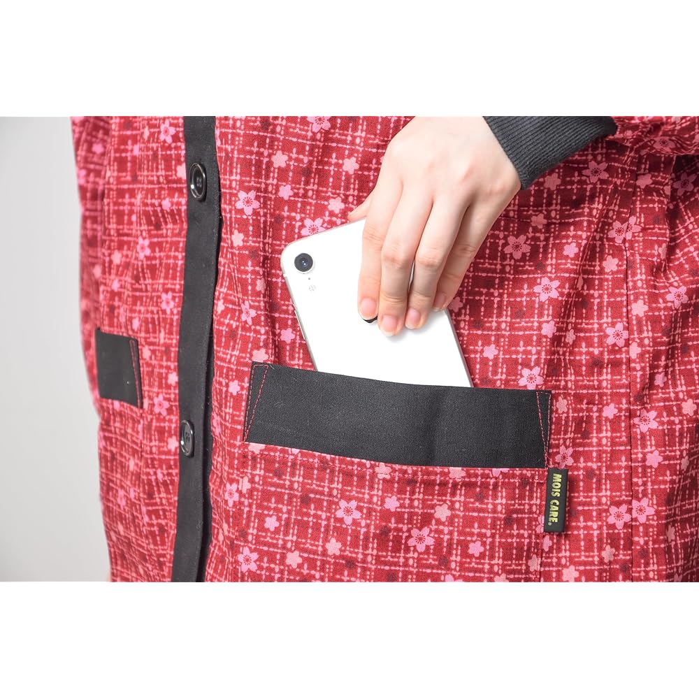 seiei [Moisture Absorption Heat Generating Warm Kappougi] Kappogi Apron Hanten with Aluminum Sheet (Red, M-L) 18725