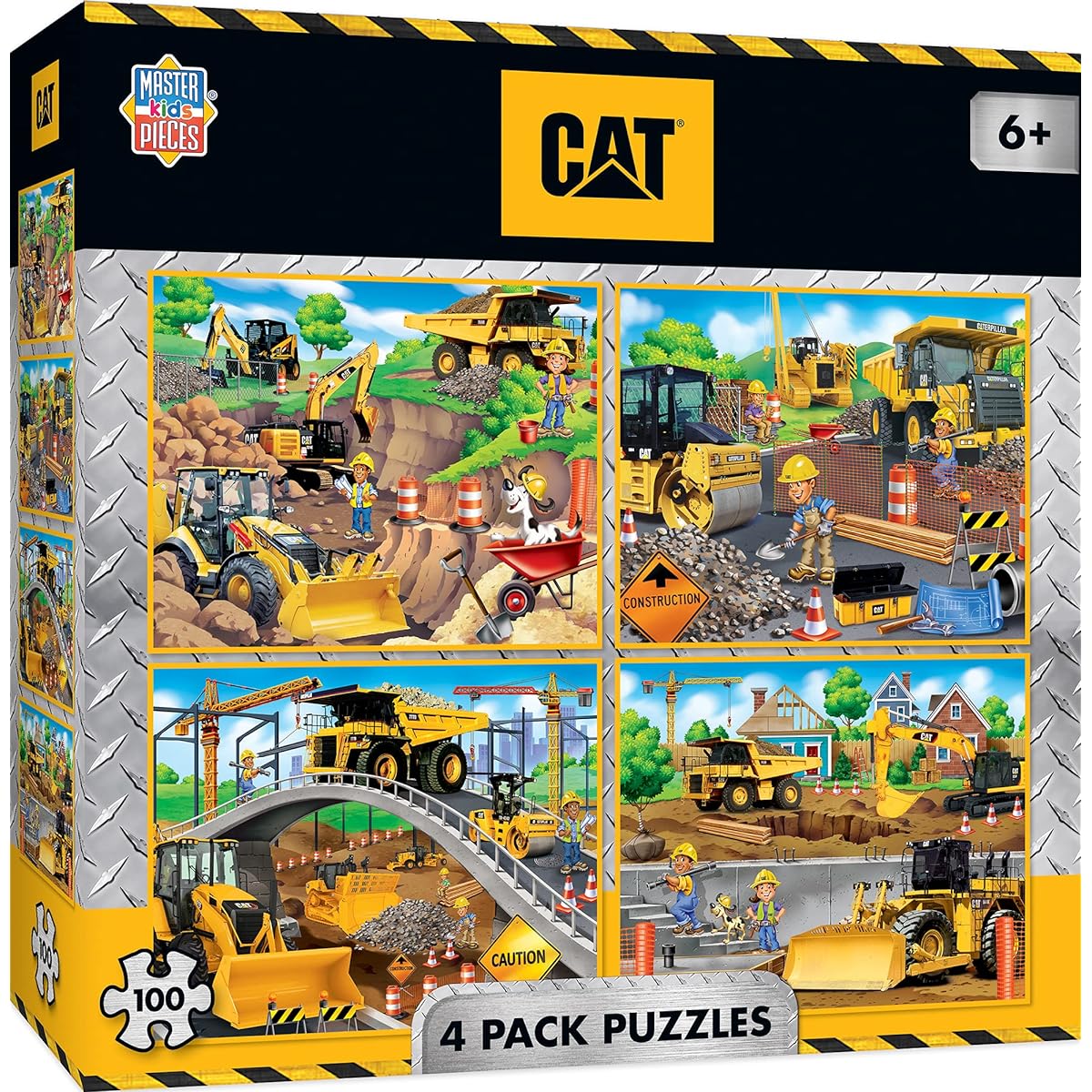 MasterPieces Puzzle Set - 4 Pack 100 Piece Jigsaw Puzzles for Kids - Caterpillar 4 Pack - 8"x10"