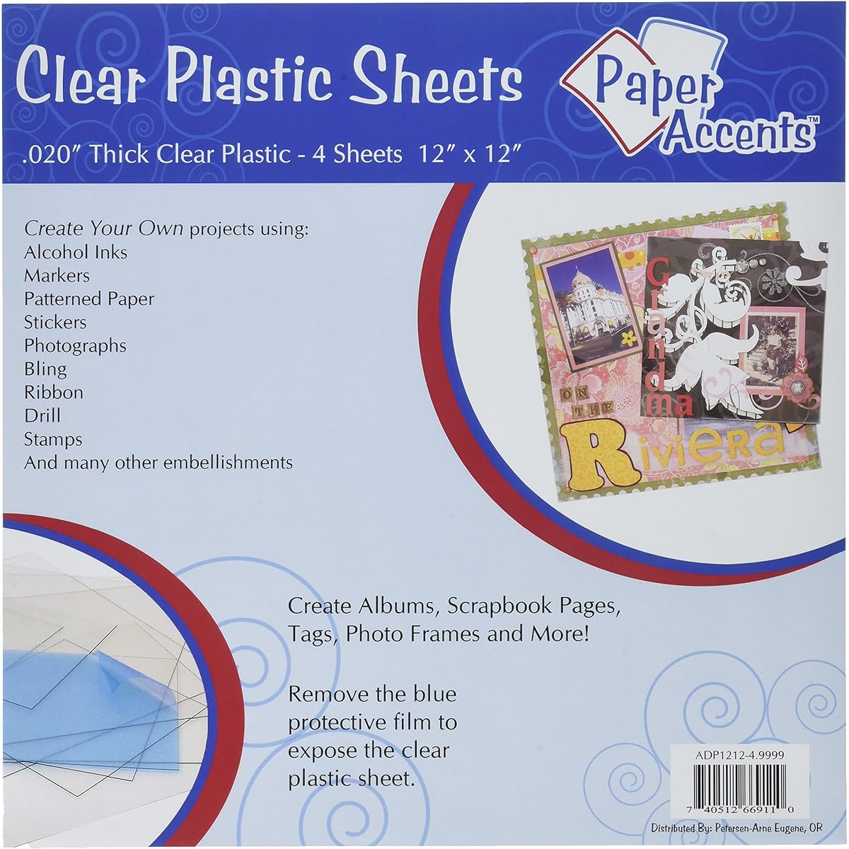 Plastic Sheet 12x12 .020" Clear 4pc