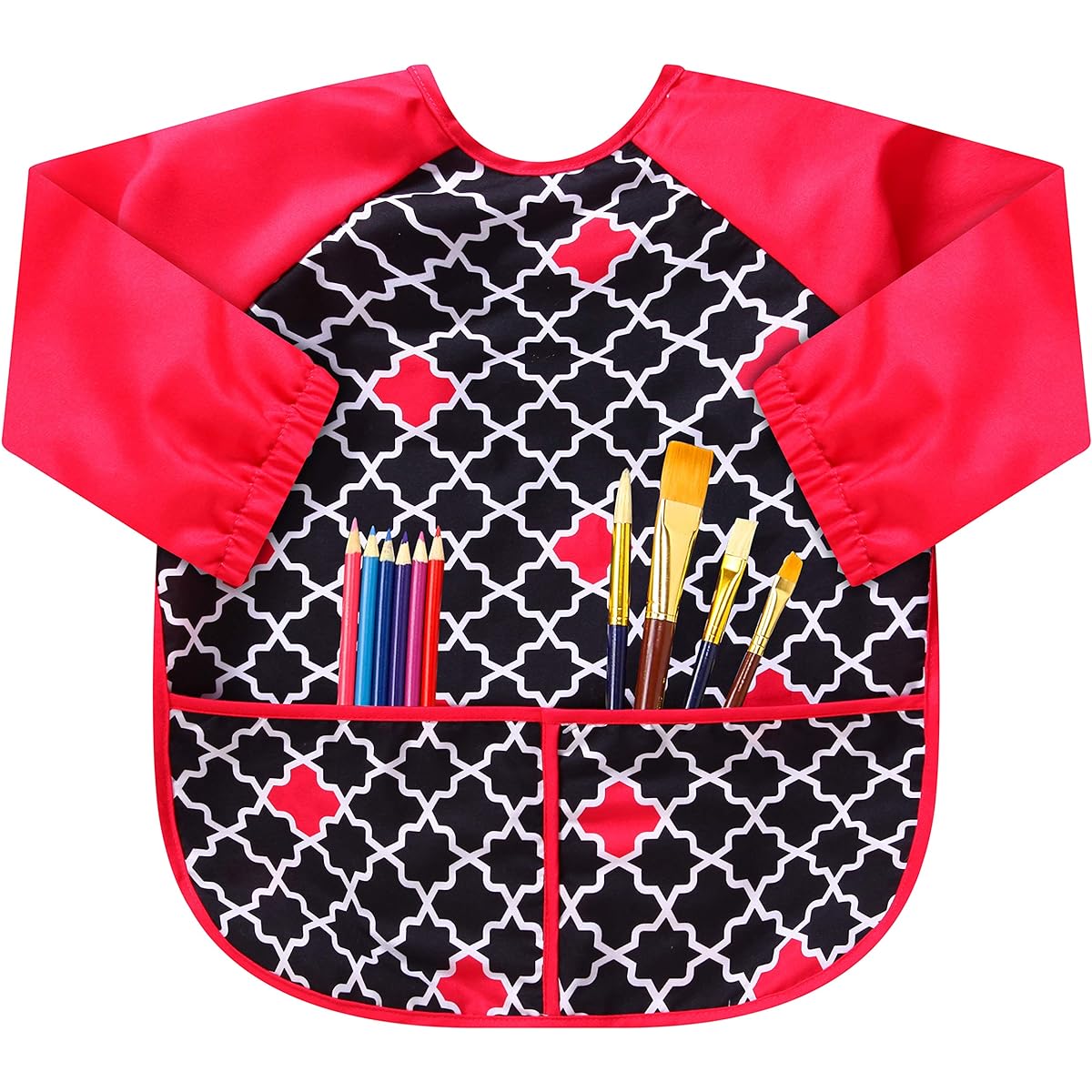 Kids Art Smock Apron Premium Long Sleeve Waterproof Bib for Painting and Eating