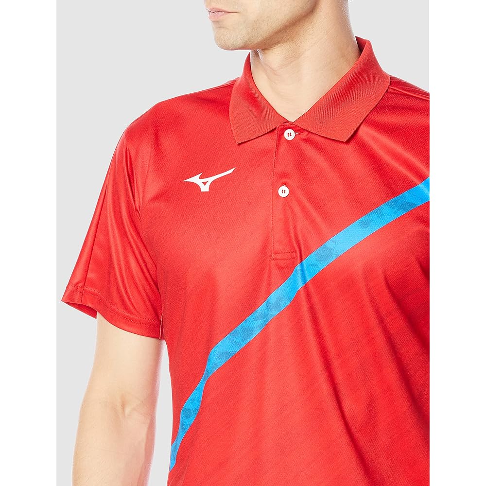 [Mizuno] Tennis Wear, Collared Game Shirt, Short Sleeve, Sweat Absorbent, Quick Drying 62JA1503