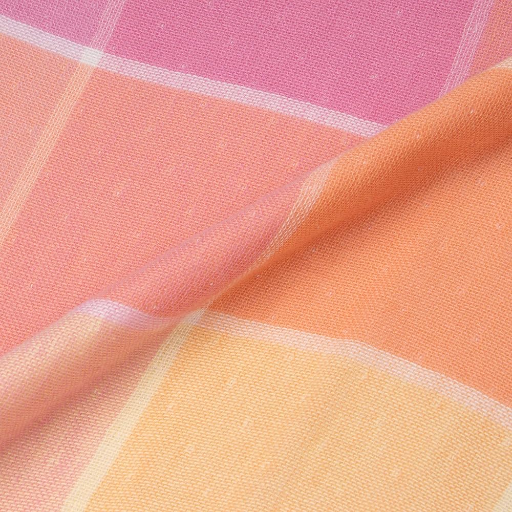 nishikawa [Nishikawa] Imabari Towel Body Towel (90X140cm) 100% Cotton Gauze & Pile Reversible Soft and Fluffy for Everyday Use to Going Out Checked Imabari Gauze of Happiness Made in Japan Pink TT51502001P