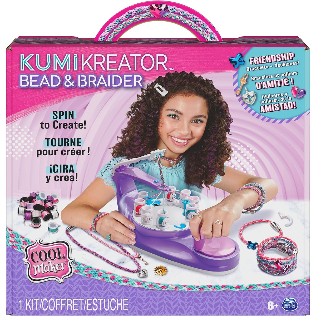 Cool Maker, KumiKreator Bead & Braider Friendship Necklace and Bracelet Making Kit, Arts & Crafts Kids Toys for Girls Ages 8