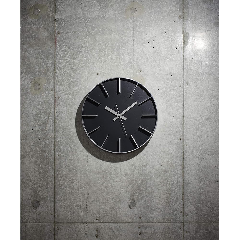 Lemnos Wall Clock Analog Edge Clock Aluminum Black Edge Clock Diameter: 35cm AZ-0115 BK