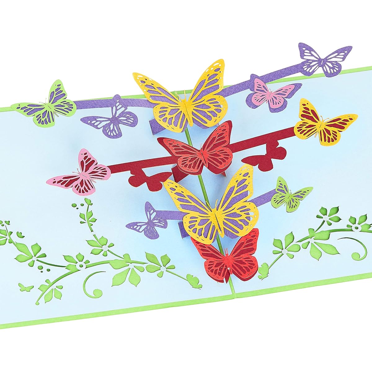 Rykamia Butterfly Pop Up Card 6x6inch Butterfly 3D Birthday Card Thank You Congratulations Card Thinking of You Anniversary Card Card for Friend Mom Wife Family