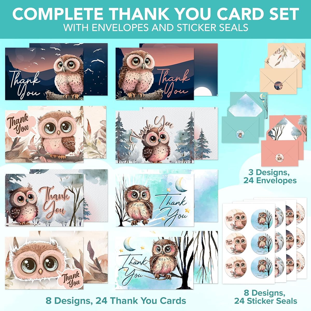 OWL THANK YOU CARDS
