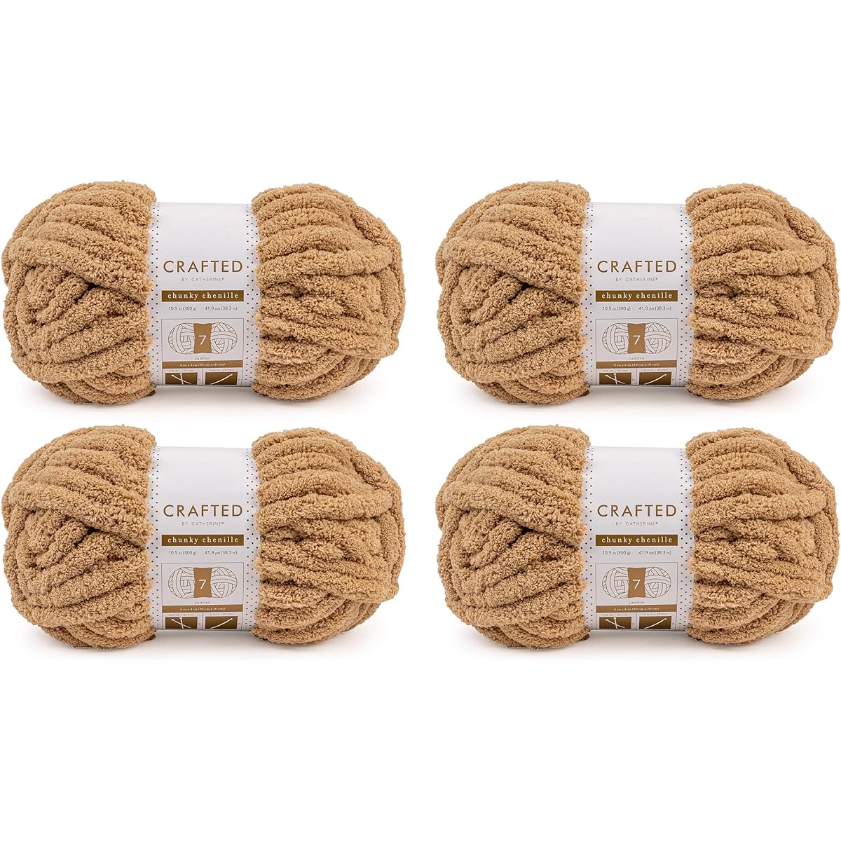 Catherine Chunky Chenille - 4 Pack Khaki Gauge 7 Jumbo