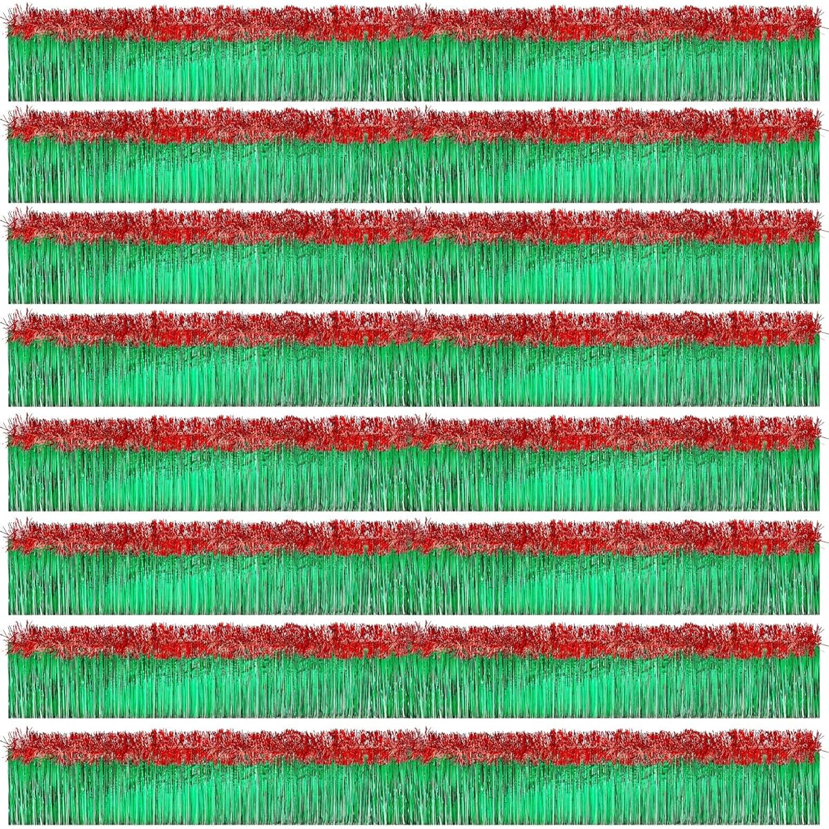 20 Pieces Parade Float Decorations, Set of 8 Foil Fringe Garland, Set of 12 Metallic Twist Garland, Shiny Metallic Tassel Banner, Perfect for Christmas Float Party, Wall Hanging Decorations