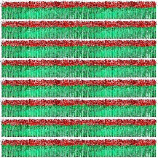 20 Pieces Parade Float Decorations, Set of 8 Foil Fringe Garland, Set of 12 Metallic Twist Garland, Shiny Metallic Tassel Banner, Perfect for Christmas Float Party, Wall Hanging Decorations