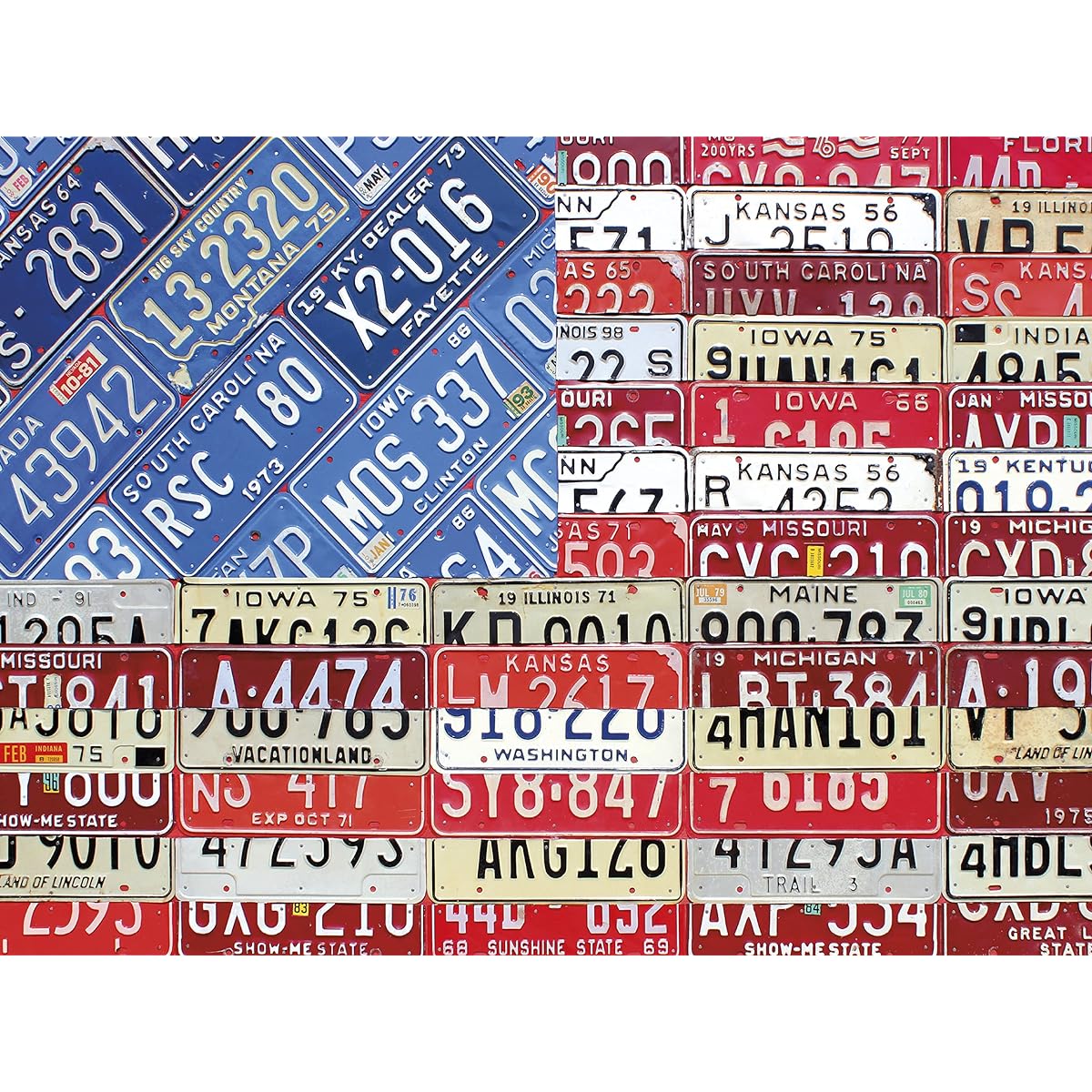 Ceaco - Land of The Free - USA License Plate - 550 Piece Jigsaw Puzzle