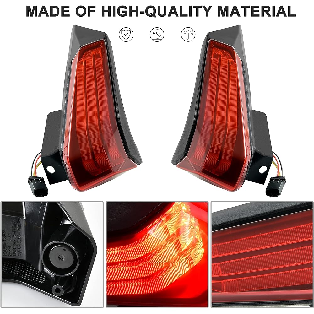 SAUTVS LED Tail Light for Can Am Ryker 600 900 19-24, LED Red Tail Light Brake Light Tail Light for Can-Am Ryker 600 900 & Ryker Rally 2019-2024 Accessories (2 Pieces, Replaces #710005284, 710005285)