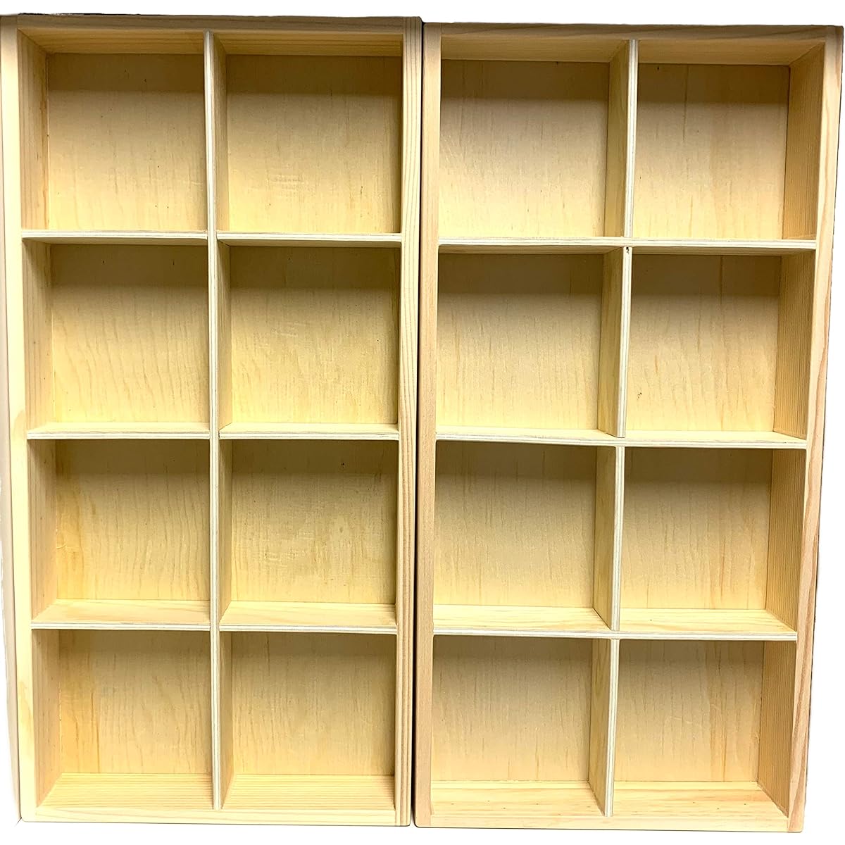 Eledoll Dollhouse Furniture Wooden Grid Shelf Doll Furniture for Collectible Miniatures 1:6 Scale 11.5" Fashion Doll Wardrobe DIY Dollhouse 12.8" Height 2 6/8" Pack of 2 2x4 Grid