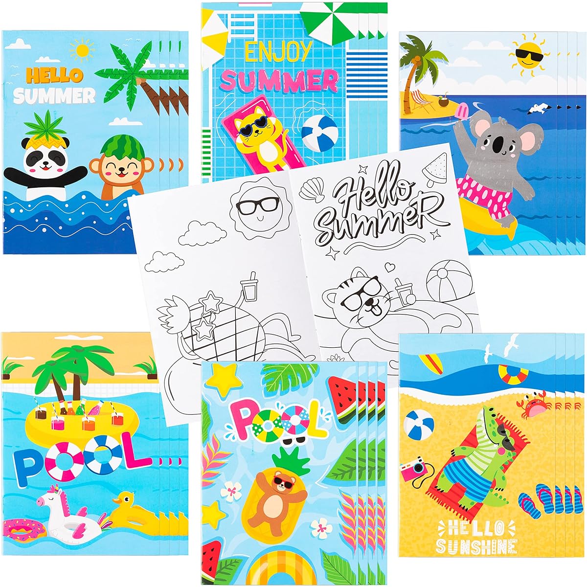 Dvbonike 24Pcs Pool Coloring Book