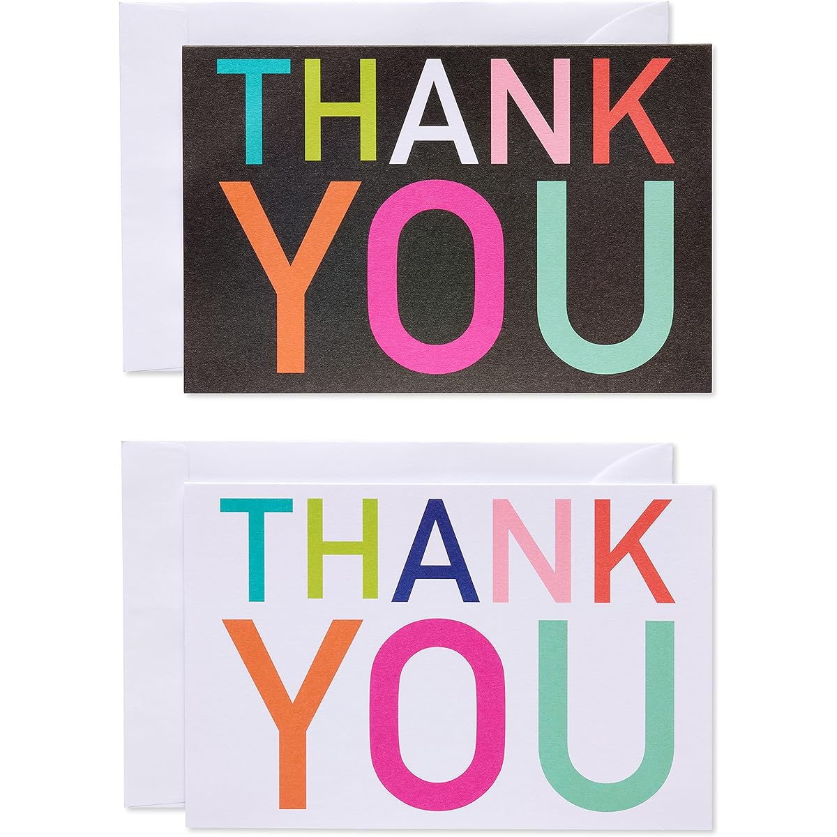 American Greetings Thank You Cards with Envelopes, Multicolor Lettering, 48 Count