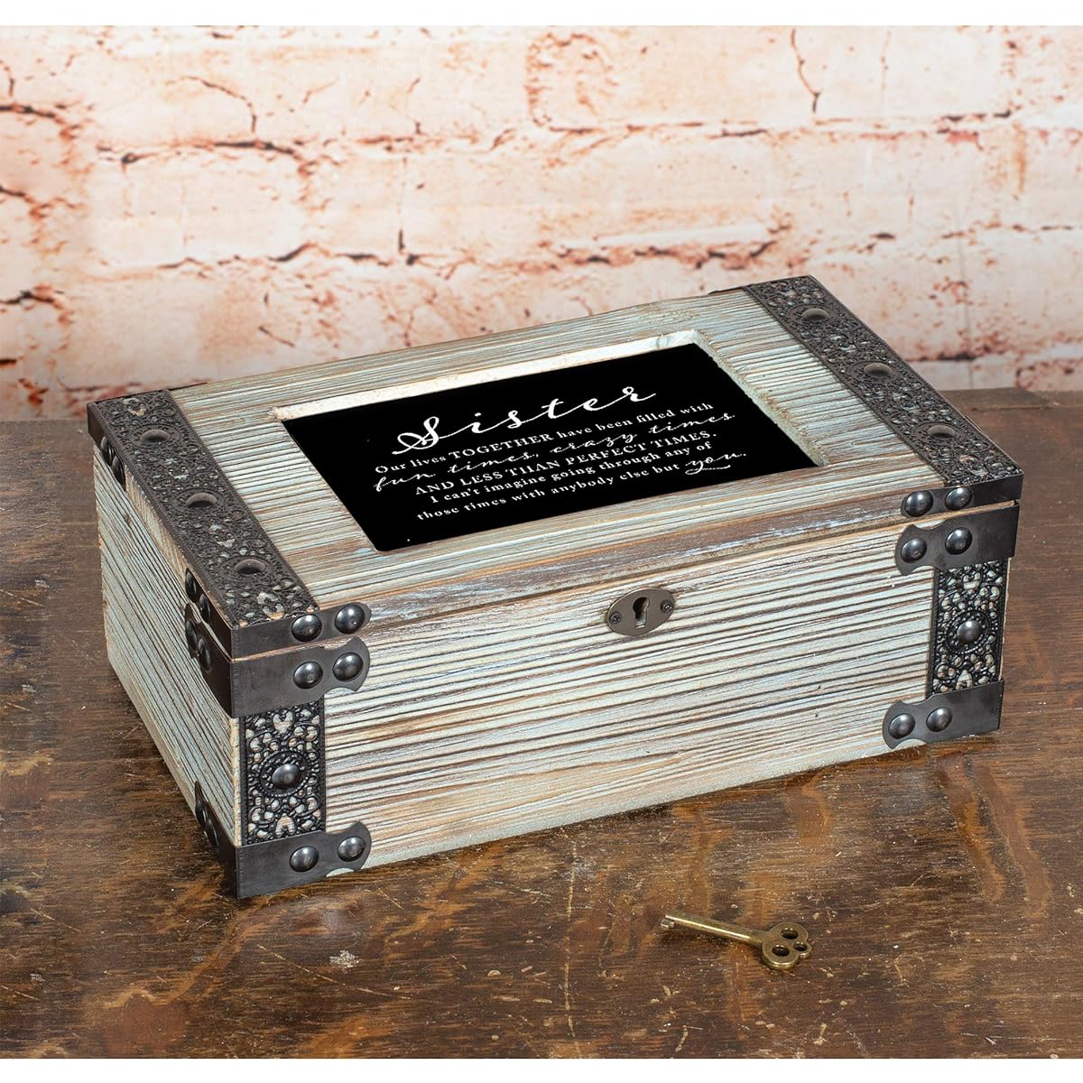 Sister Our Lives Fun Times Metal Lattice Celadon Green Music Box Wind Bear My Wings