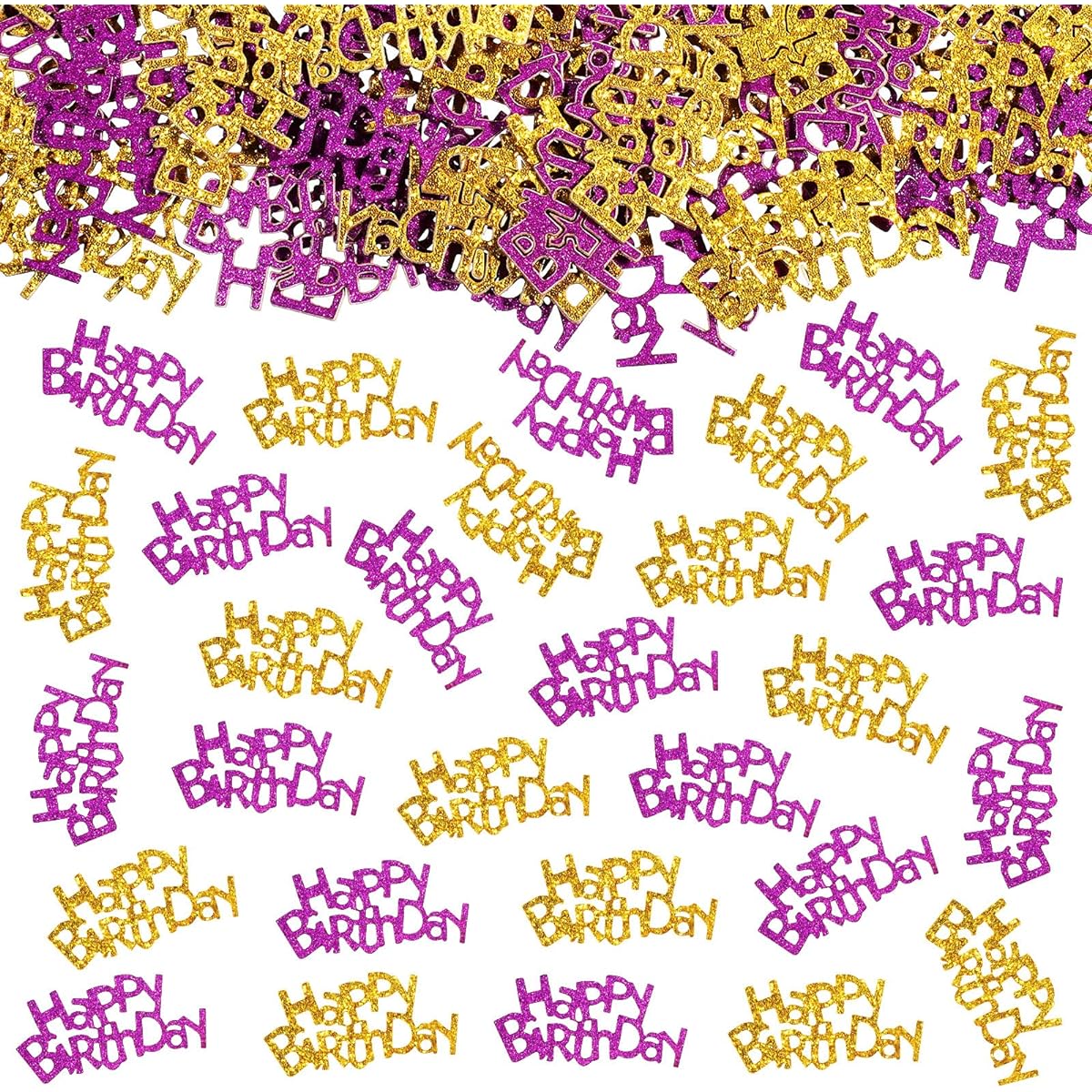 Skylety Table Confetti Happy Birthday Confetti Gold Confetti Purple for Boys Girls Birthday Party Decorations Gold and Purple 100 Sheets