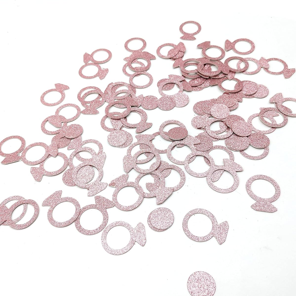 Hemarty Rose Gold Ring Confetti Wedding Engagement Party Table Confetti Decoration Bridal Shower Bachelorette Valentine Party Confetti Ring Circle Dot Confetti Decoration 1.2 Inch Diameter 200 Pieces