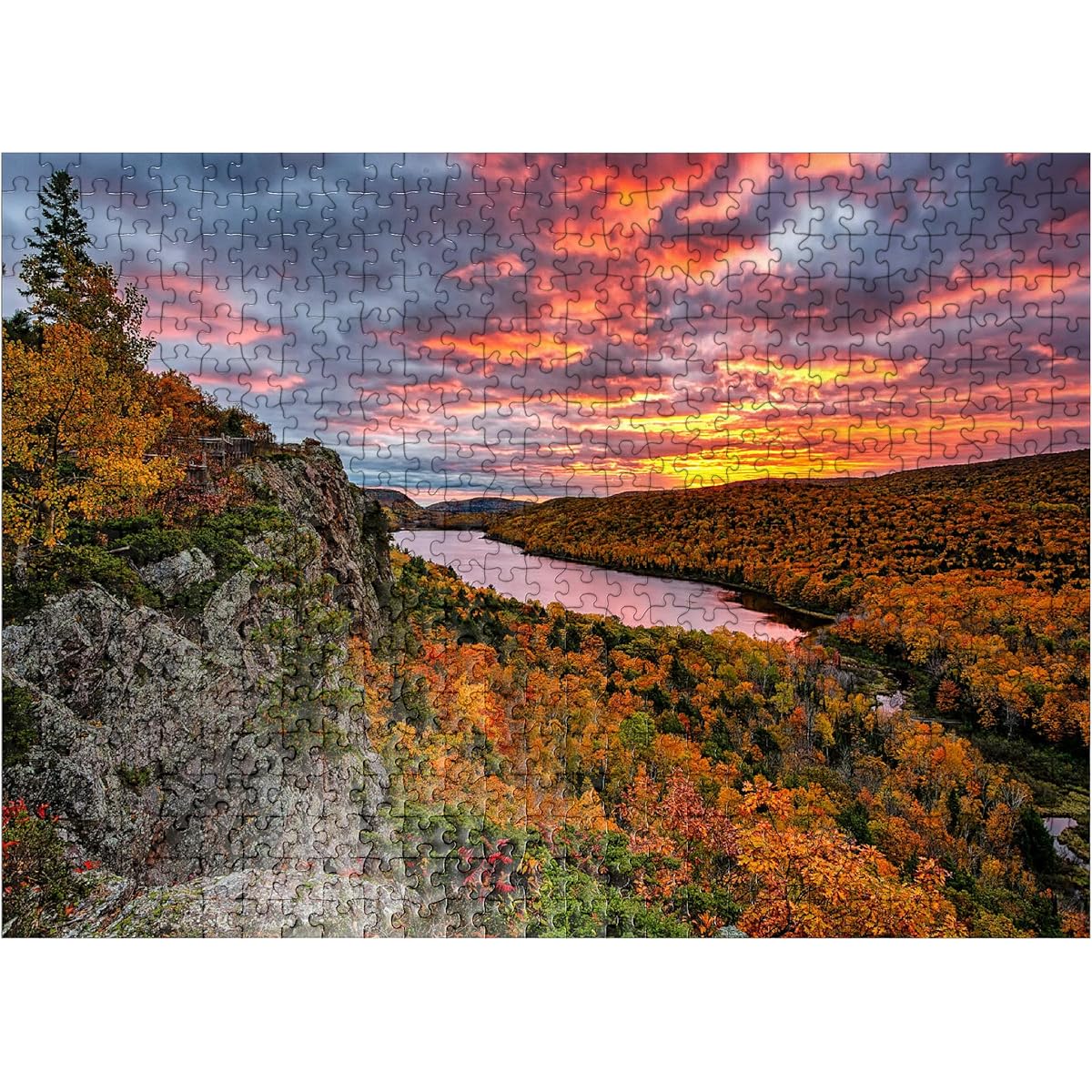 Cloud Lake, Porcupine Mountains State Park Michigan State Parks - Premium 500 Piece Jigsaw Puzzle for Adults