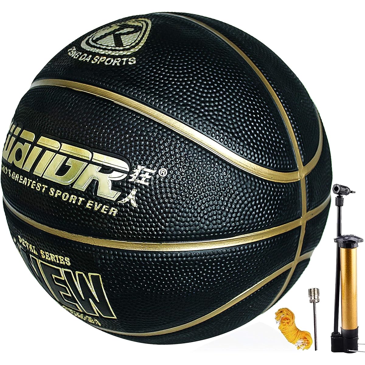 Basketball Size 7 with Pump Indoor Outdoor Rubber Basketball for Kids & Mens, Street Basketball Ball