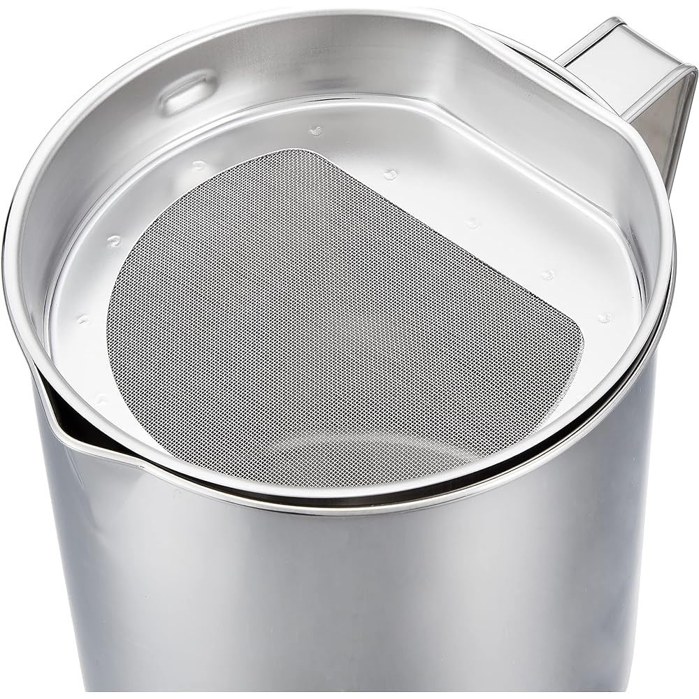 Endo Shoji TKG Oil Container Oil Pot 5L Made of Rust-resistant Stainless Steel and Hygienic Outer Diameter x Height (mm) 180 x 210 Net (30 Mesh) Commercial Use AOI04005