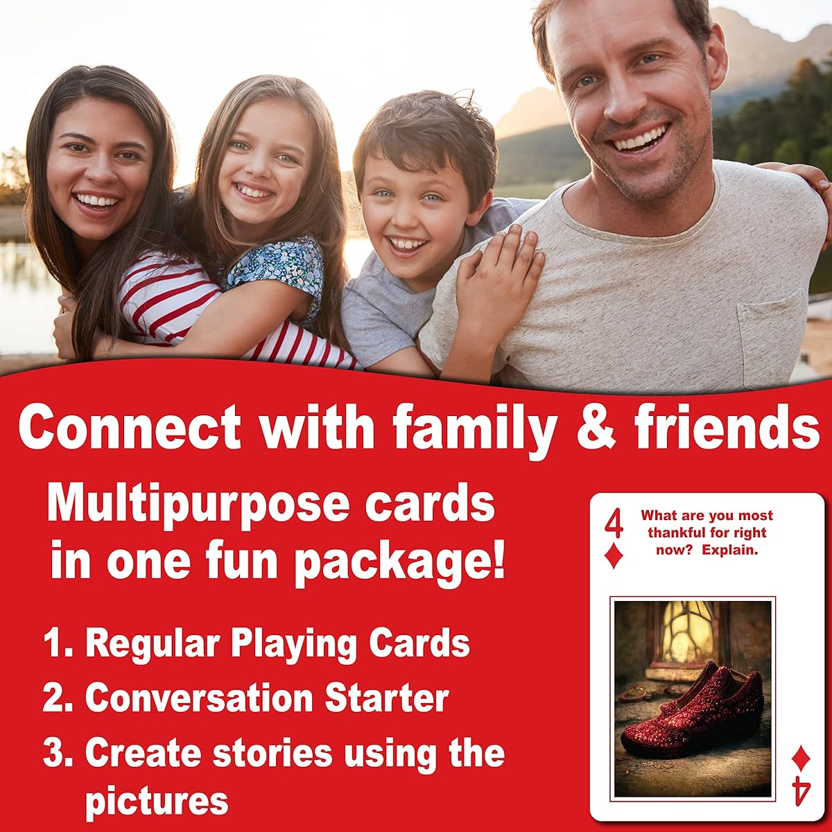 THINK2MASTER Fantasy Edition Playing Cards - 54 Cards with Family-Friendly Questions and Pictures for Conversation Story Starters Tabletop Game