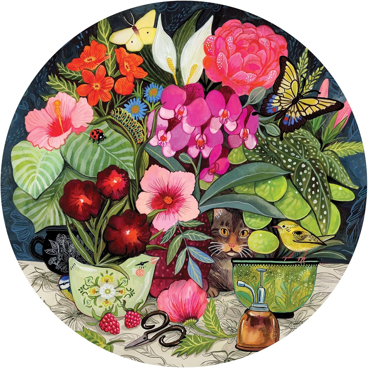 Ceaco - Miriam Bos - Patiently Waiting - 500 Piece Round Jigsaw Puzzle
